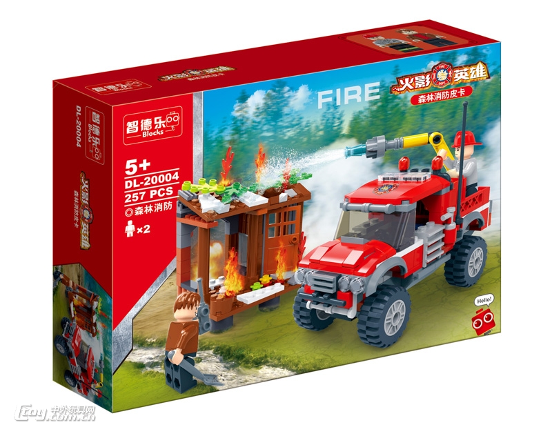 消防系列积木模型森林消防皮卡DL-20004
