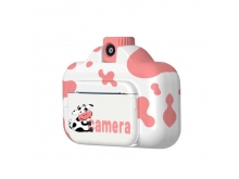 儿童打印相机 WIFI奶牛粉白色