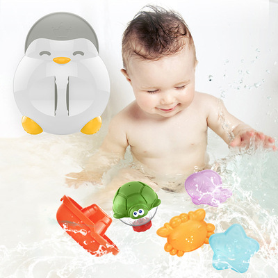 宝宝企鹅收纳浴室玩具