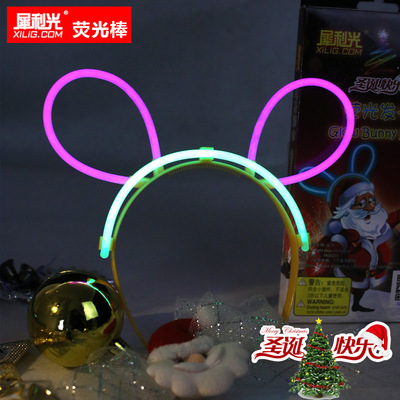 圣诞节荧光发卡兔耳朵装饰道具