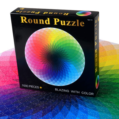 1000片圆形千色彩虹纸质拼图