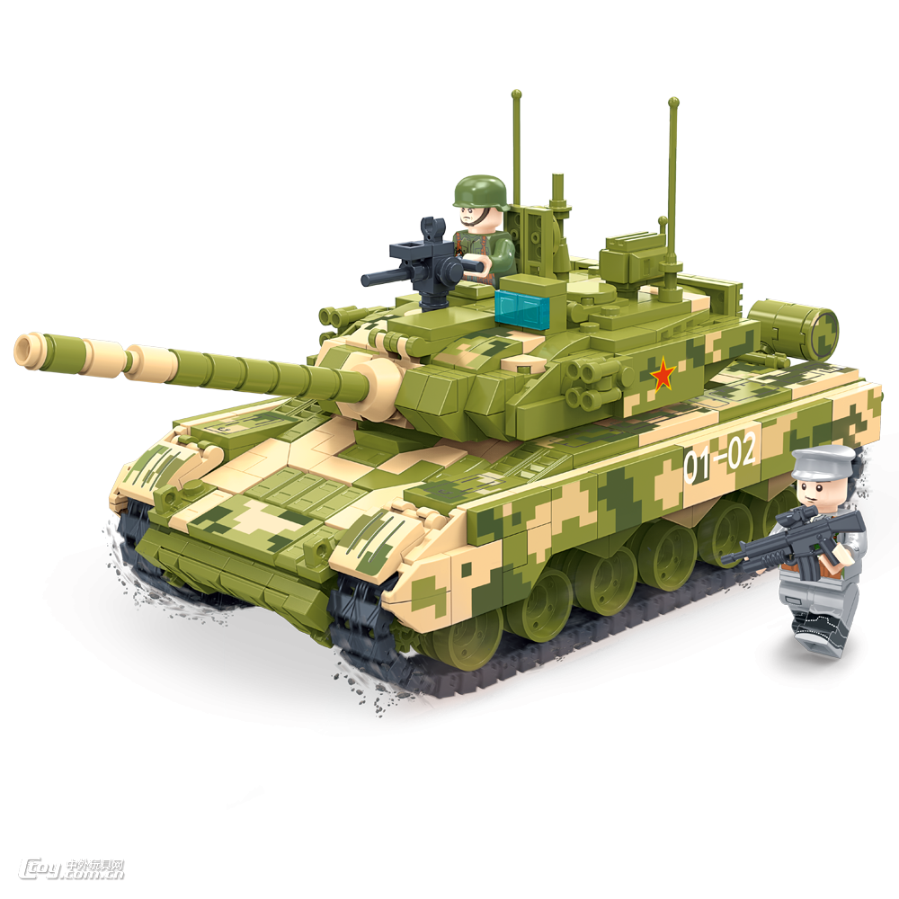 导弹部队积木模型99式主战坦克DL-40011