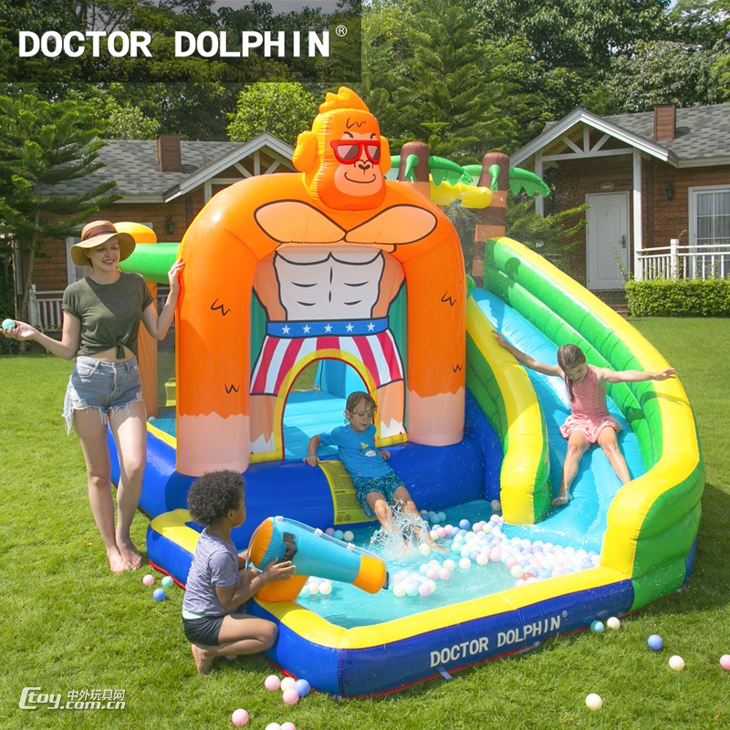 博士豚DOCTORDOLPHIN充气大猩猩喷水城堡73008