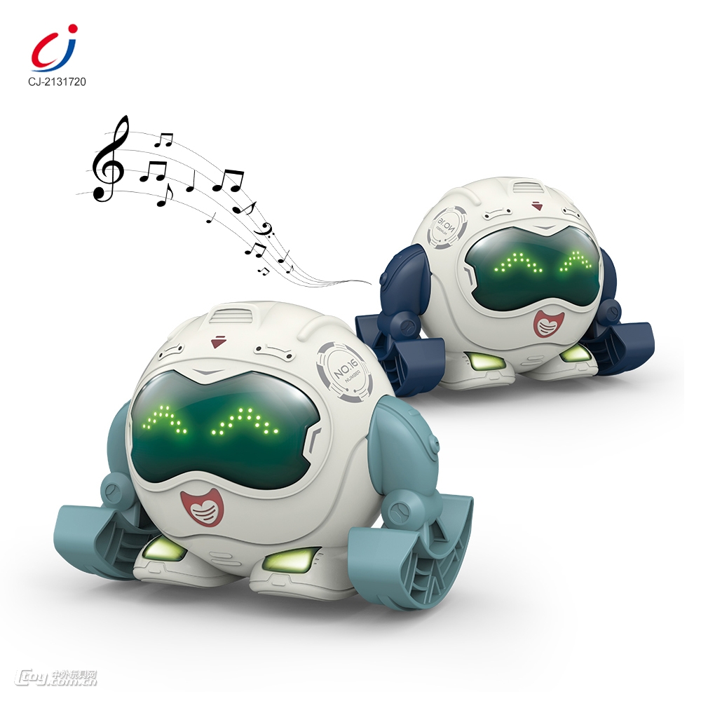 翻滚机器人电动声控带灯光音乐亲子儿童玩具