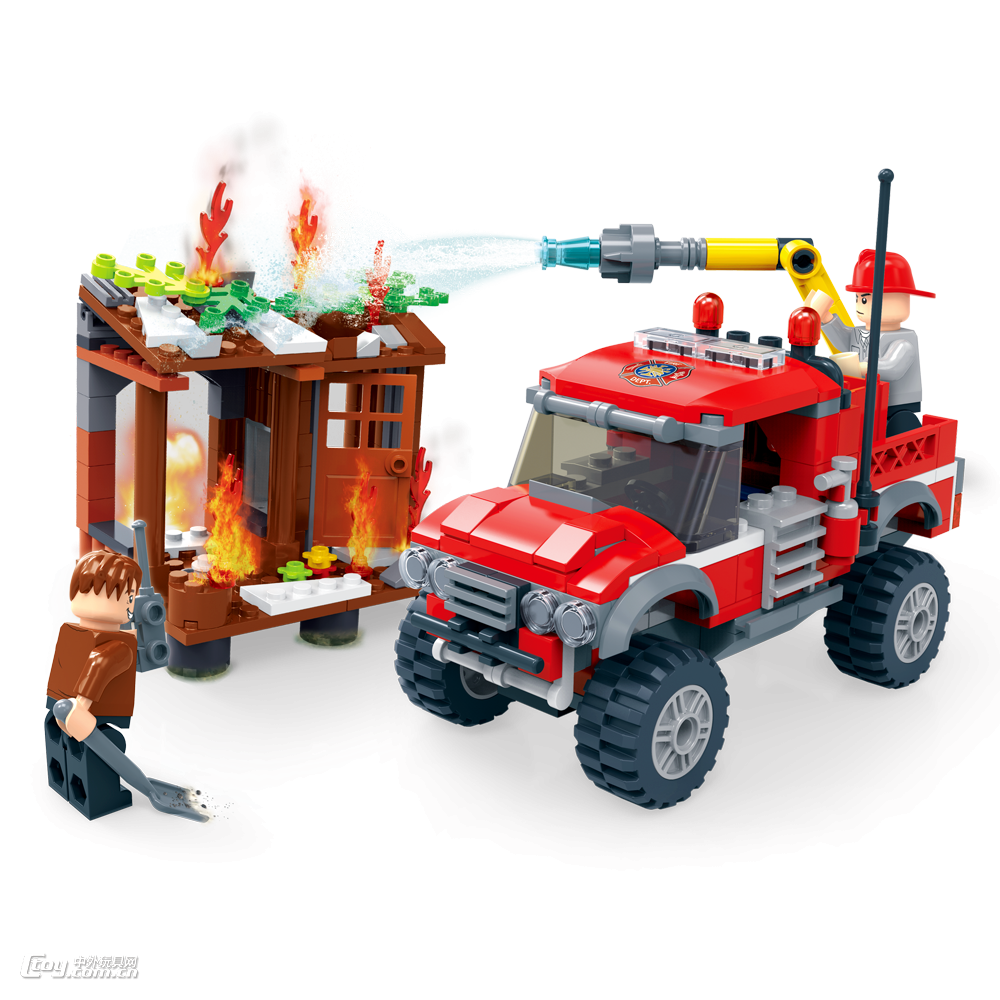 消防系列积木模型森林消防皮卡DL-20004