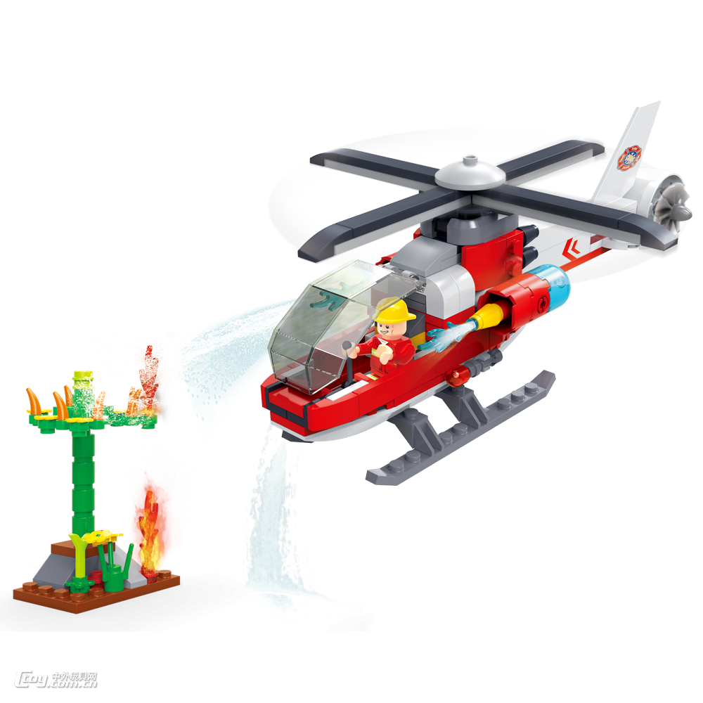 消防系列积木模型森林消防飞机DL-20005