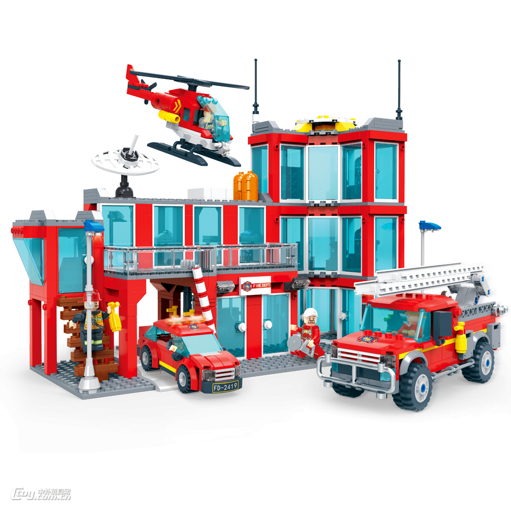 消防系列积木模型森林消防局大楼DL-20001