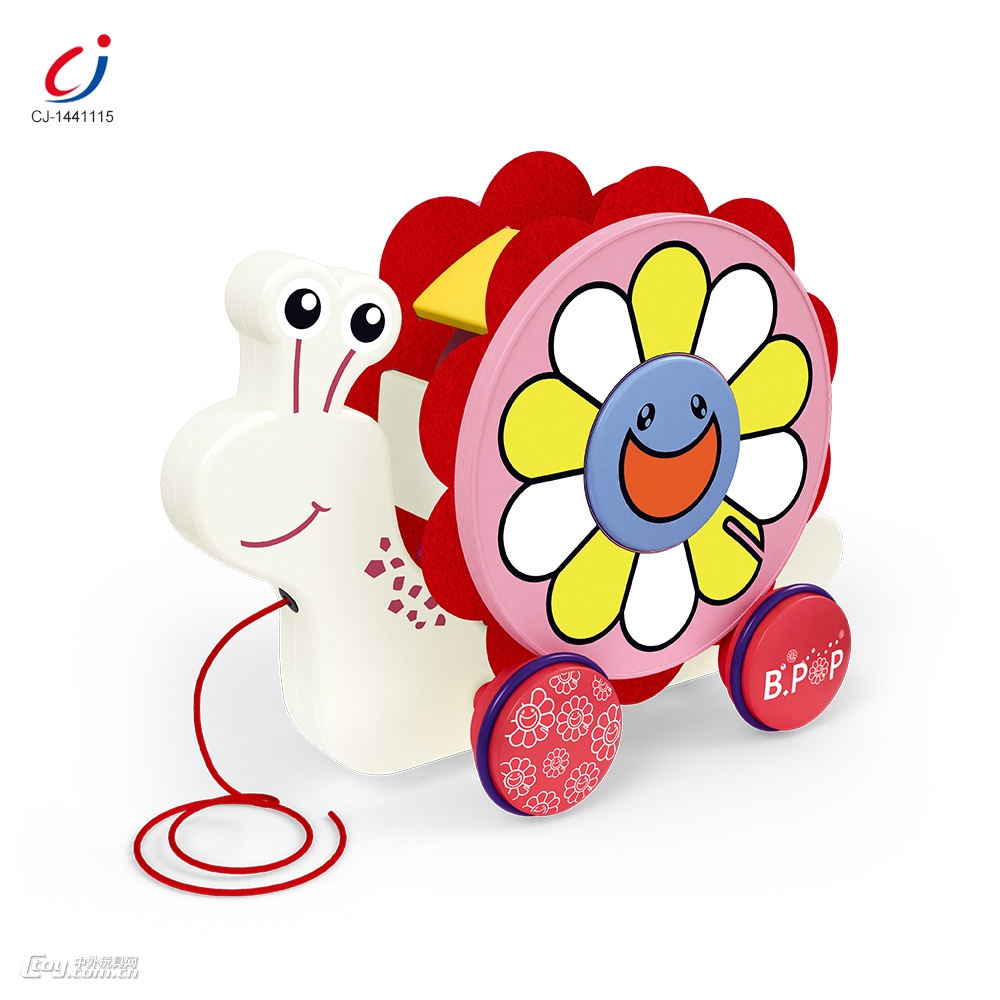 儿童积木拖拉玩具蜗牛造型趣味智力玩具