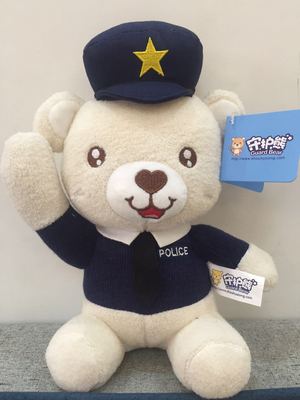 毛绒警察熊抓机娃娃 毛绒玩具定制