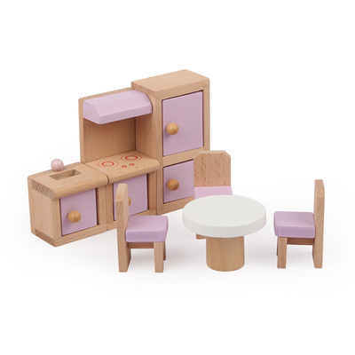 儿童木质粉色小家具玩具