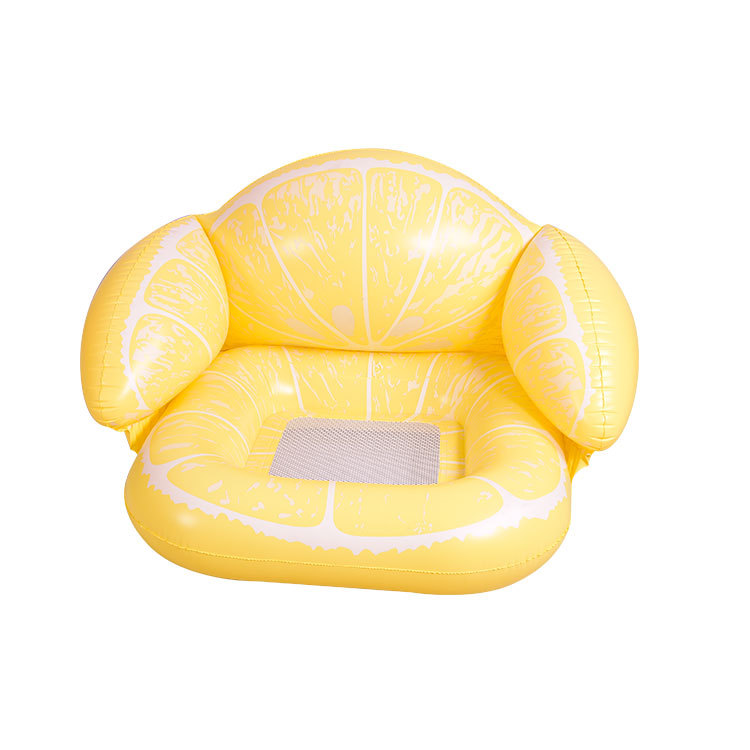 黄色折叠水上躺椅PVC浮排