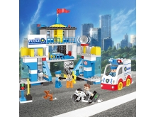 五星儿童警察局城市系列拼装积木早教益智玩具