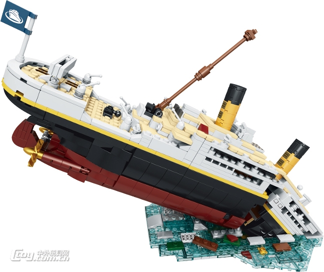 方橙积木FC6005泰坦尼克号巨型邮轮积木模型