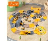 轨道电动工程车多变拼装汽车套装diy儿童益智3-6岁男孩玩具