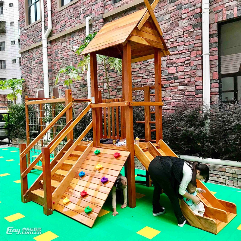 儿童幼儿园室内外木质滑梯 小博士滑梯组合乐园游乐场广西供应