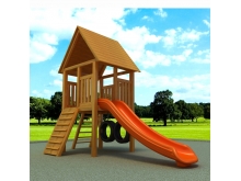 厂家定制大型户外儿童乐园设备 幼儿园黄花梨 实木攀爬滑梯组合