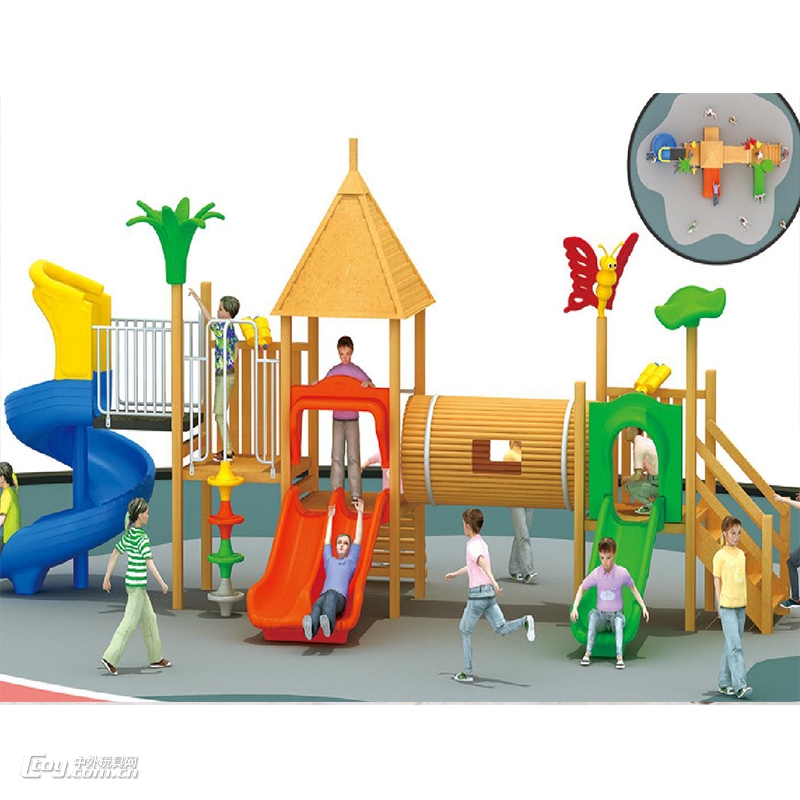 大型户外木质游乐设备滑梯组合 儿童滑梯娱乐设备