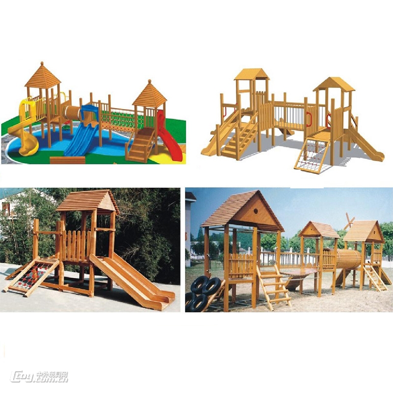大型儿童幼儿园室内外滑梯娱乐设施小博士黄花梨系列木质滑梯玩具