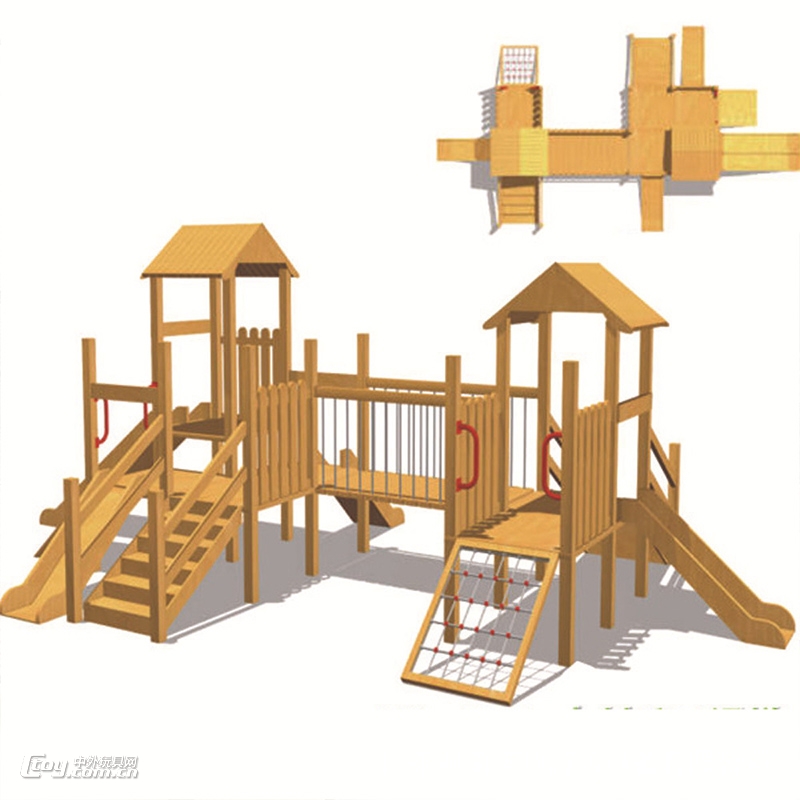 大型黄花梨组合滑梯小区幼儿园组合滑梯户外大型木制游乐设备