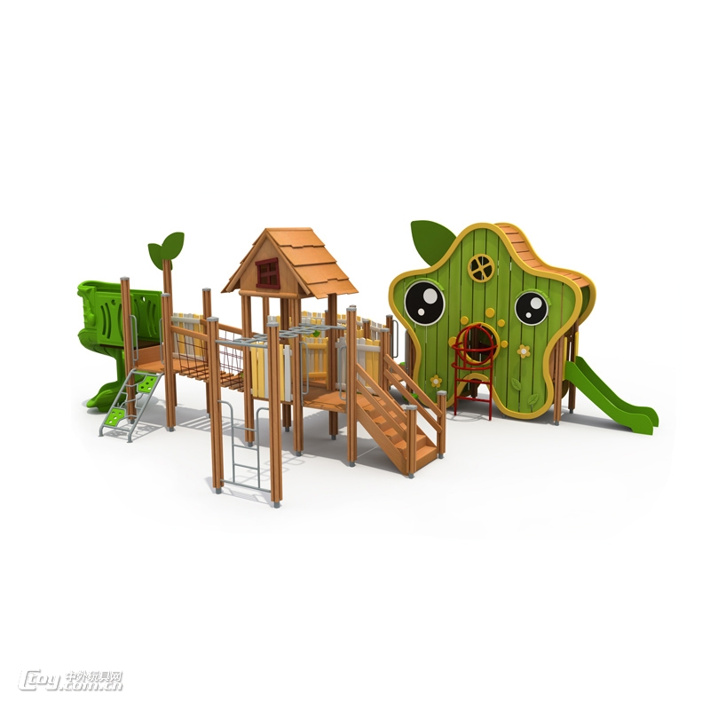 定制非标户外景区儿童游乐场不锈钢滑梯幼儿园木制秋千组合滑梯