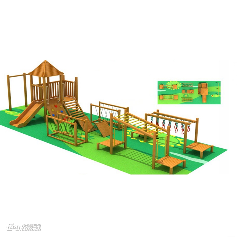 非标定做幼儿园室外木制组合滑梯 公园小区益智组合滑梯儿童乐园