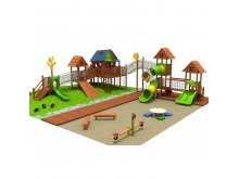幼儿园大型户外木质滑梯室外攀爬架荡桥组合玩具儿童游乐设施