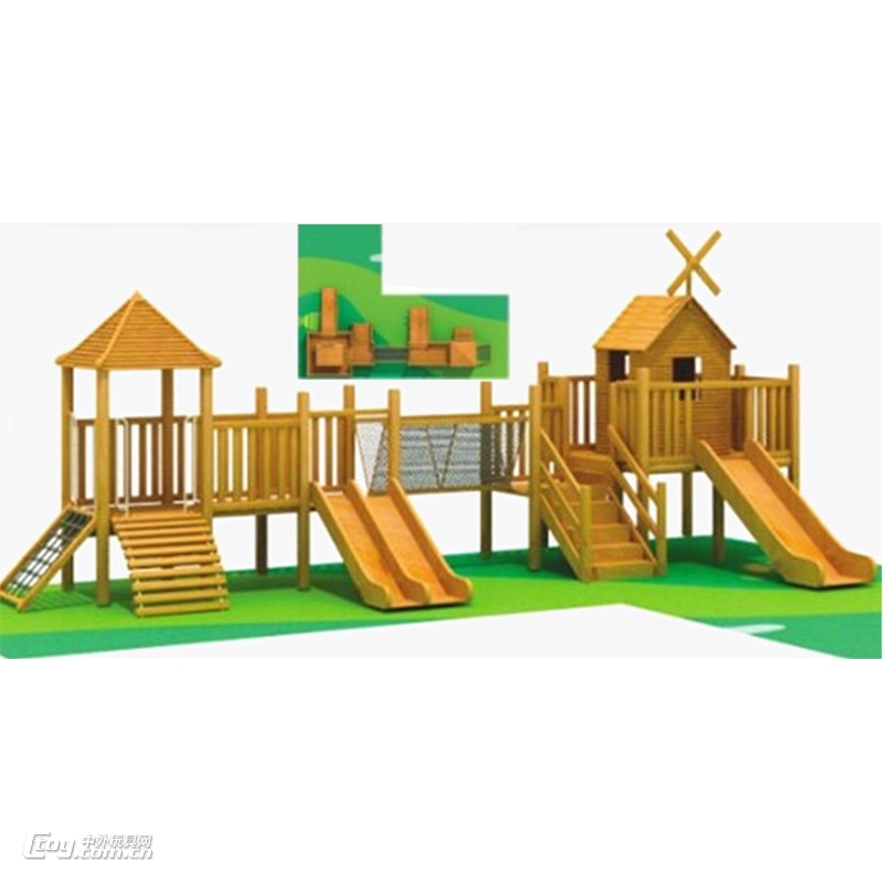 幼儿园大型木制滑梯定制户外实木儿童滑梯小区游乐设备