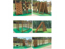 厂家批发幼儿园公园木质滑梯儿童室内外拓展体能组合攀爬架爬网墙