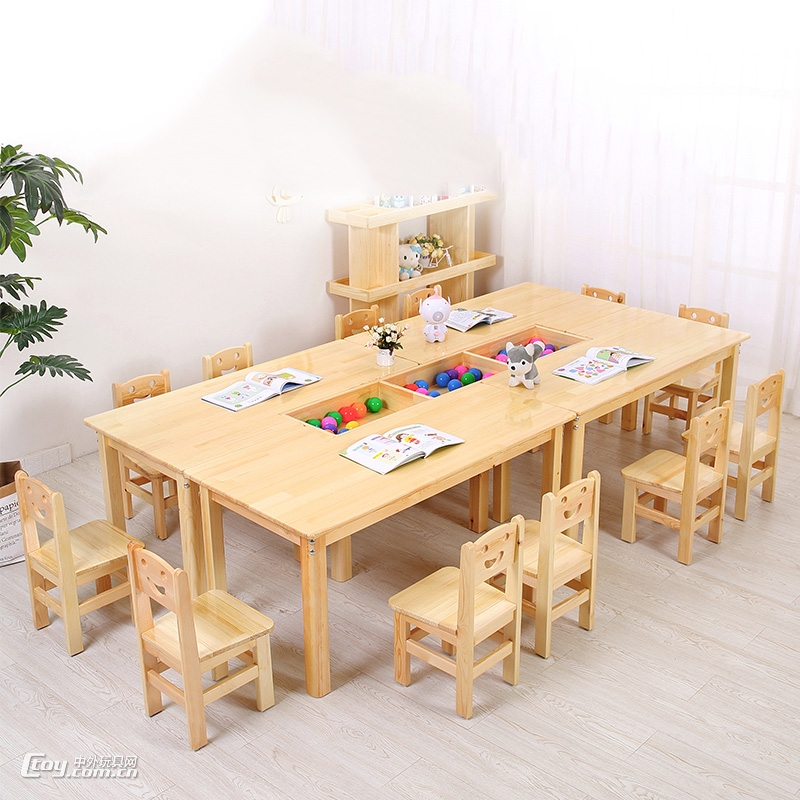 直销儿童橡胶木桌椅 学生学习实木课桌椅幼儿园配套家具