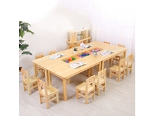 直销儿童橡胶木桌椅 学生学习实木课桌椅幼儿园配套家具