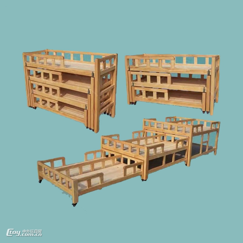 2022新款幼儿家具 幼儿园上下木质床配套设备
