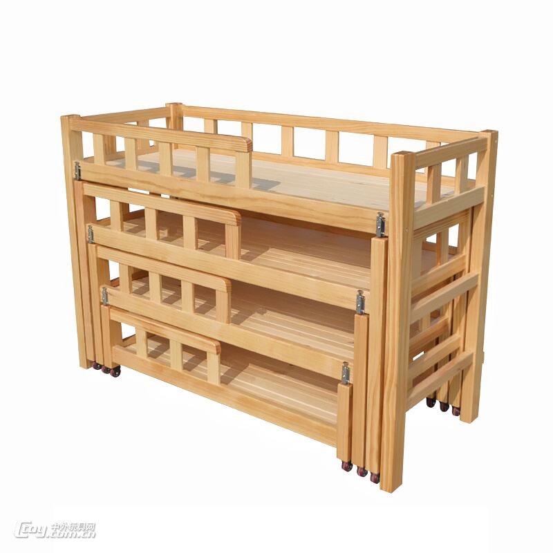 直销供应幼儿园上下铺松木床儿童床家具