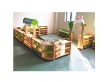 供应儿童新款家具 多格儿童木制区角组合柜书包柜配套家具