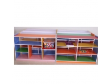 供应儿童家具厂家 加厚木质区角组合柜彩色防火板组合柜家具