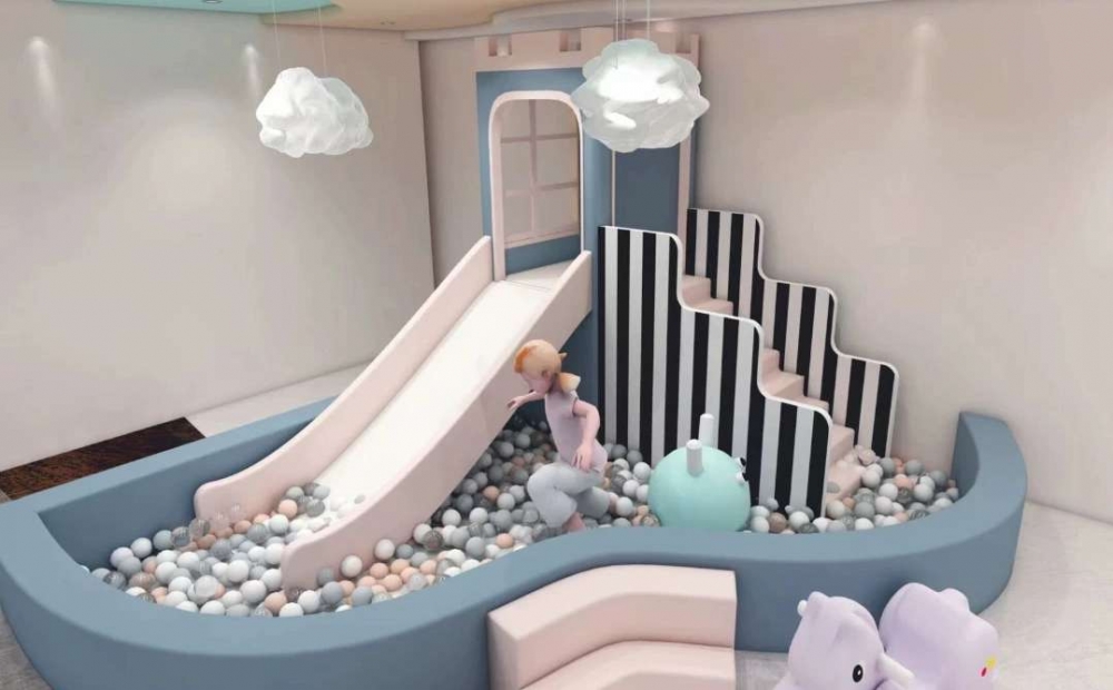 室内小型淘气堡儿童乐园软体组合滑梯家用幼儿园