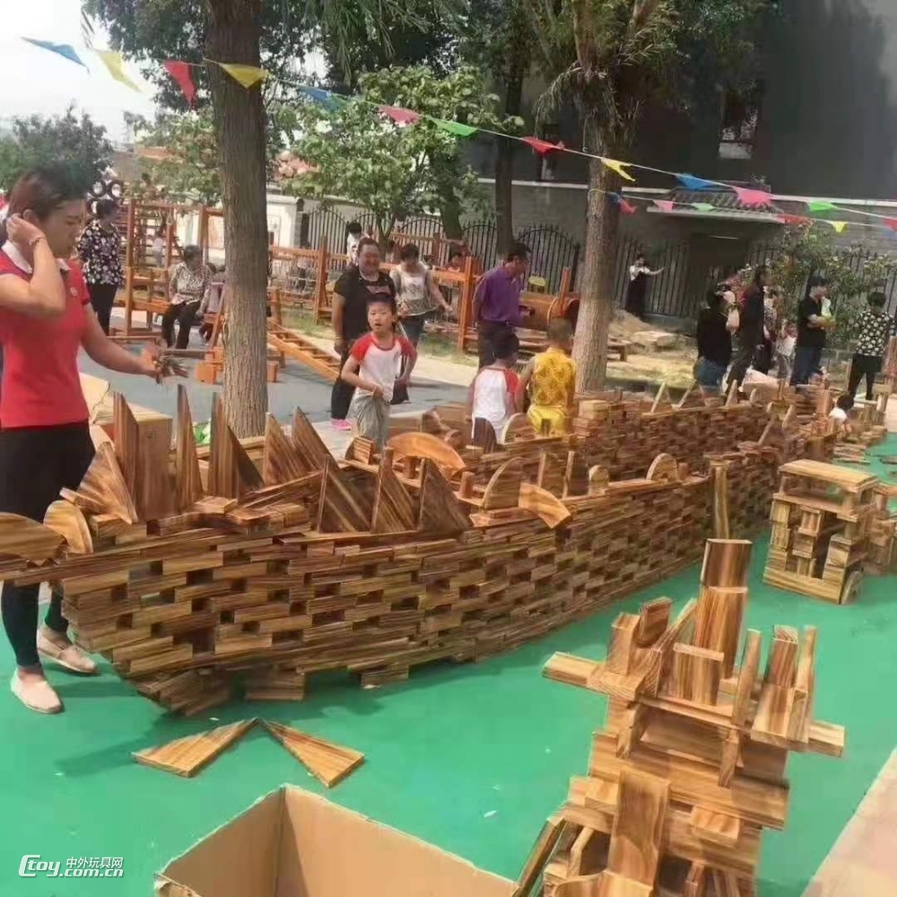 山东幼儿园教具厂家/幼儿园炭烧积木玩具/儿童搭建积木