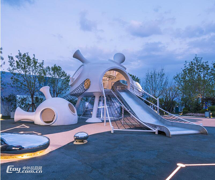 肇庆无动力乐园设备 小区公共游乐场游乐玩具不锈钢组合滑梯价格