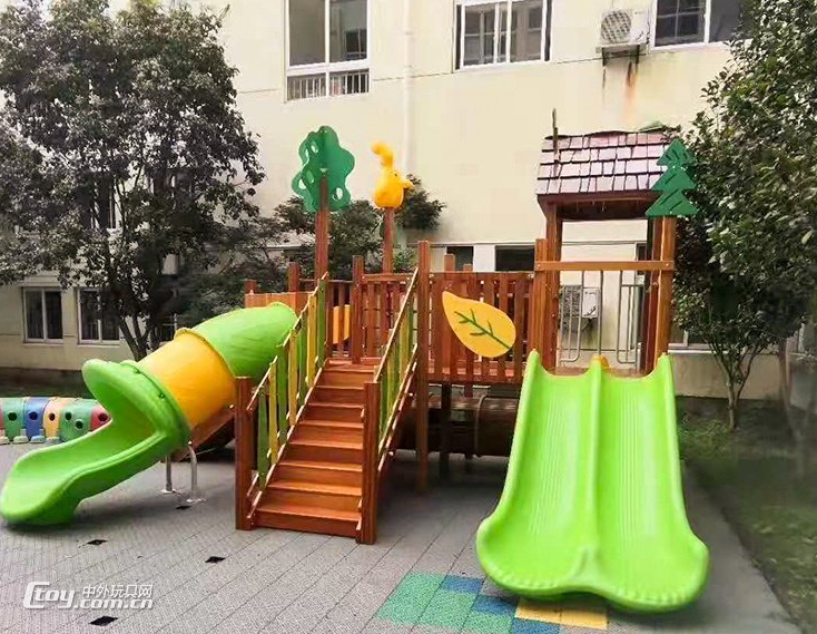 幼儿园木质滑梯 户外大型实木攀爬攀岩儿童乐园游乐设施价格