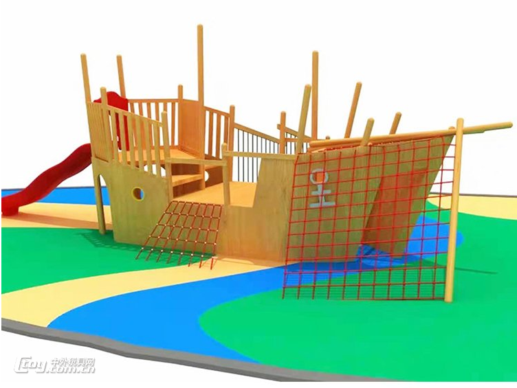 实木滑梯户外 广州市小区幼儿园木攀爬架儿童乐园娱乐设备玩具