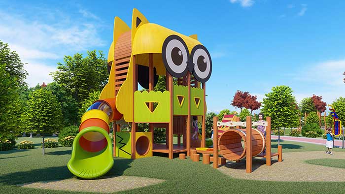 幼儿园室内外组合木质滑滑梯设计 梅州市大型益智娱乐设施厂家