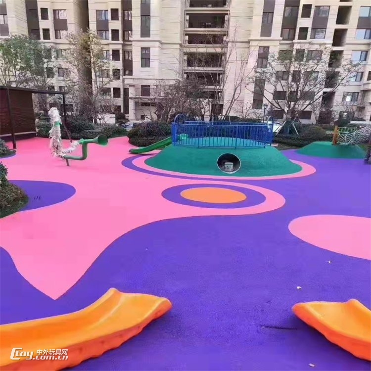 广东EPDM彩色塑胶地面 户外儿童游乐塑胶地垫体育场地铺设