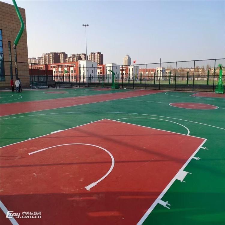 广东环保硅PU场地 学校体育篮球场塑胶跑道施工厂家