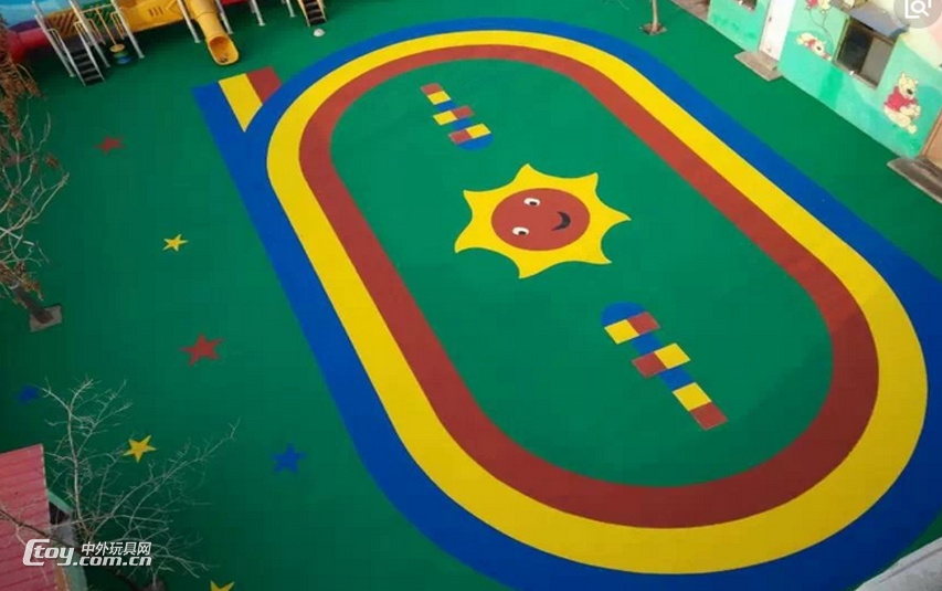 湖南塑胶跑道学校体育运动游乐场幼儿园小区彩色安全橡胶地垫价格