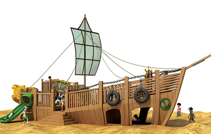 海南幼儿园木质户外滑梯游乐设备 儿童室外无动力游乐设施厂家