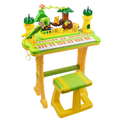 积木电子琴带麦克风儿童早教乐器玩具
