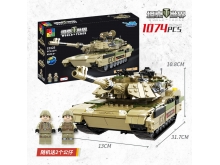 沃马积木2020男孩玩具坦克世界艾布拉姆斯M1A2主战坦克