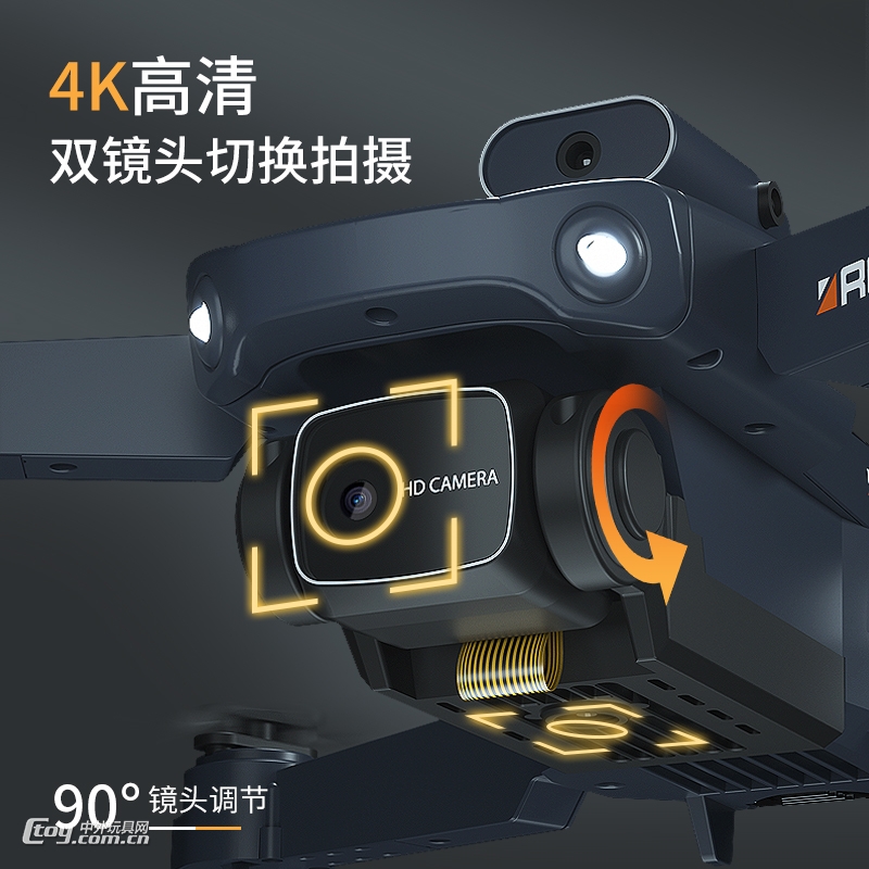新品H106避障无人机4K高清双摄像头模块化充电电池
