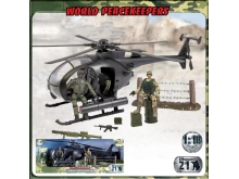 正义红师1:18小鸟直升机及配件兵人载具儿童军事模型玩具
