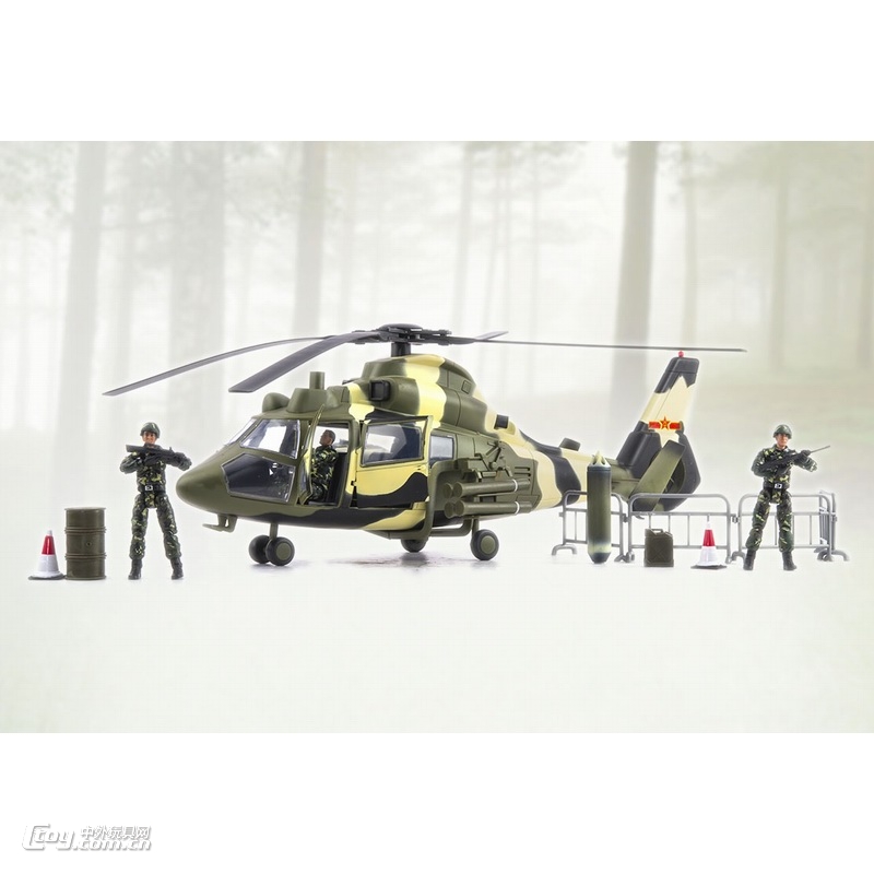 正义红师军人装备军事模型兵人直九直升机飞机儿童玩具礼物