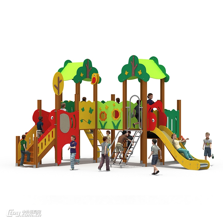 幼儿园户外PE板不锈钢滑梯长颈鹿非标定制主题公园儿童游乐设备